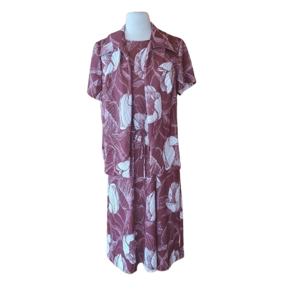 1970s Floral Dress &‎ Jacket